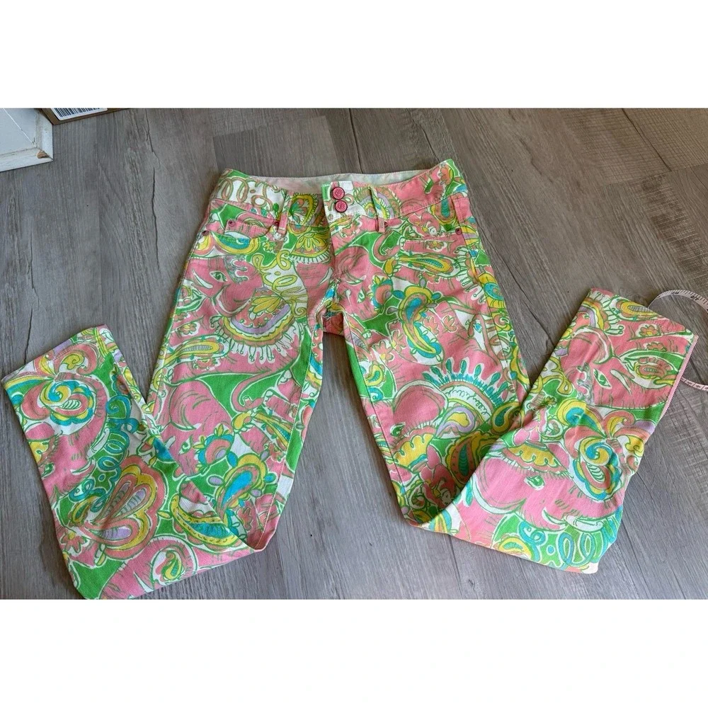 Lilly Pulitzer Worth skinny zip jeans low rise women's 0 - Picture 11 of 12